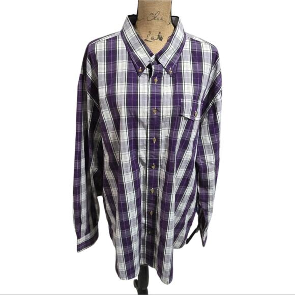 Tommy Hilfiger Heritage Poplin Purple Plaid Button-Up Shirt Men's Size‎ XXL - Picture 1 of 6